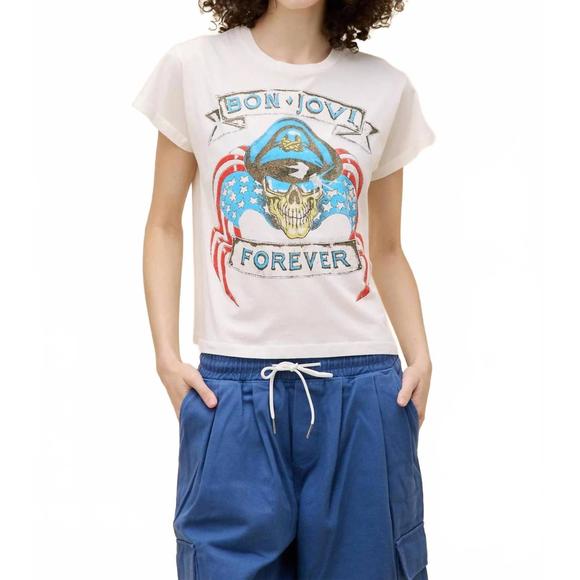 NEW DAYDREAMER bon jovi forever solo tee in white - Picture 1 of 1